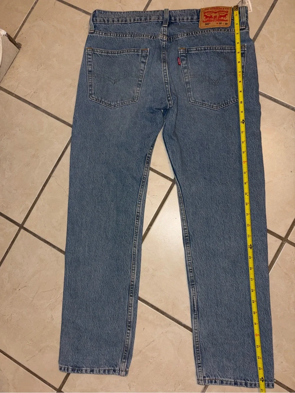 Levi's 502 Men's Light Blue Straight Jeans - Picture 7 of 9